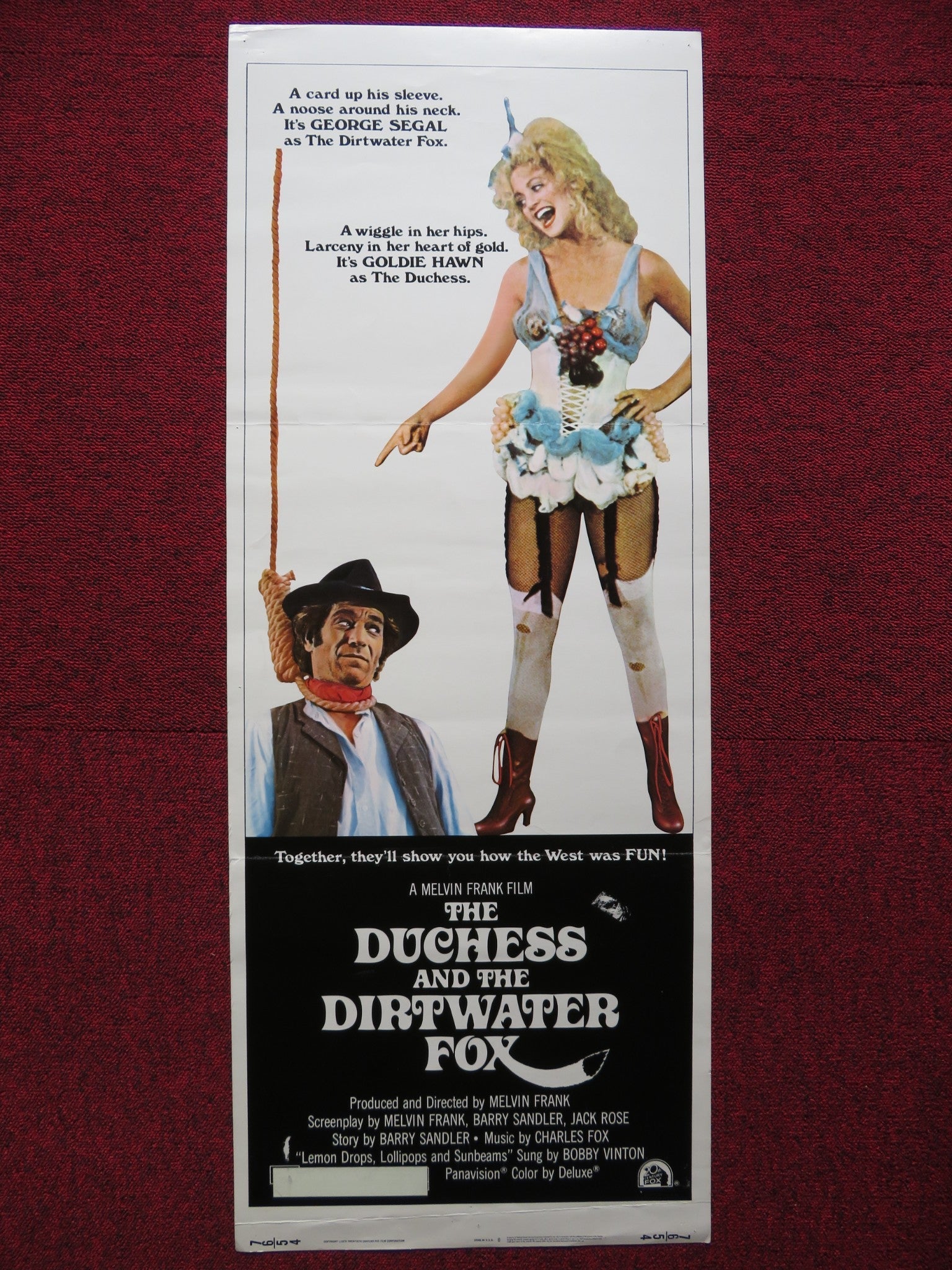 THE DUCHESS AND THE DIRTWATER FOX US INSERT (14"x 36") POSTER SEGAL HAWN 1976 Rendezvous Cinema Movie posters