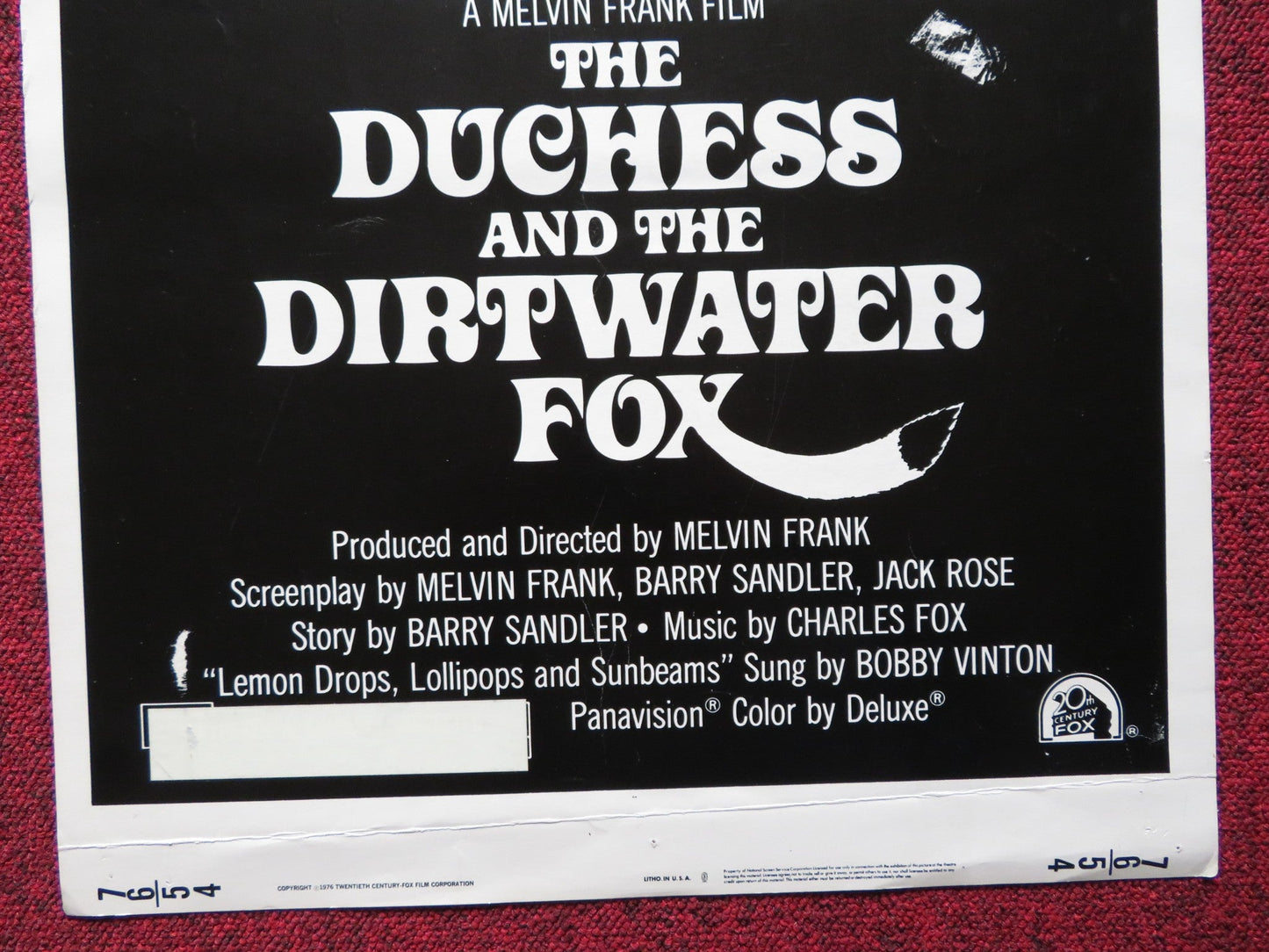 THE DUCHESS AND THE DIRTWATER FOX US INSERT (14"x 36") POSTER SEGAL HAWN 1976 Rendezvous Cinema Movie posters