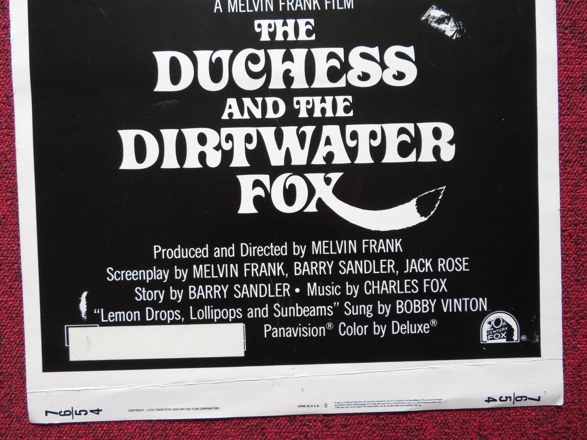 THE DUCHESS AND THE DIRTWATER FOX US INSERT (14"x 36") POSTER SEGAL HAWN 1976 Rendezvous Cinema Movie posters