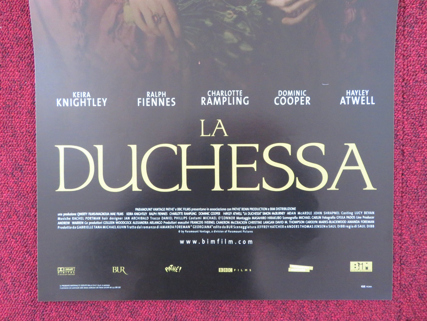 THE DUCHESS ITALIAN LOCANDINA POSTER KEIRA KNIGHTLEY RALPH FIENNES 2008 Rendezvous Cinema Movie posters