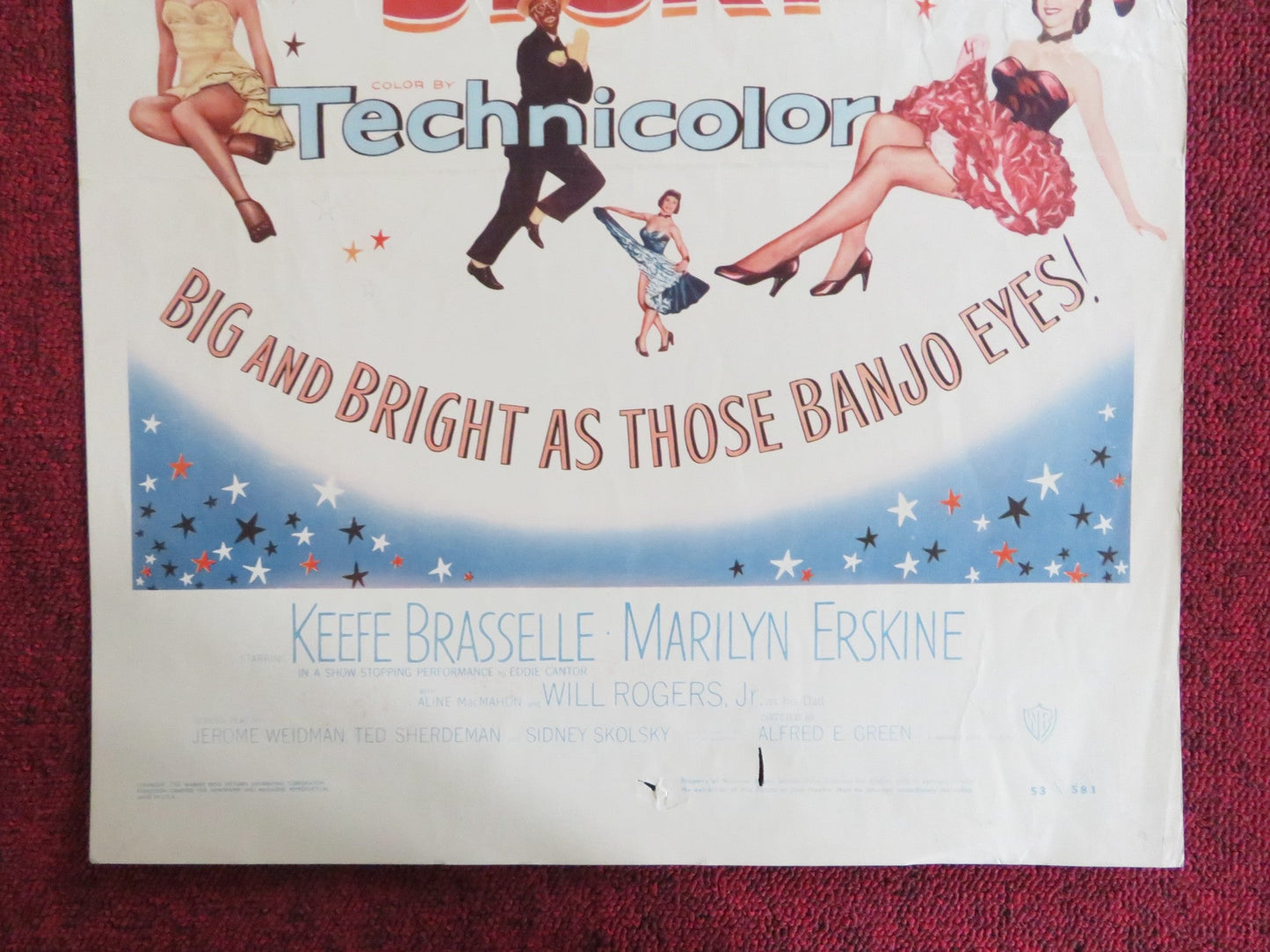 THE EDDIE CANTOR STORY US INSERT (14"x 36") POSTER KEEFE BRASSELLE 1953 Rendezvous Cinema Movie posters