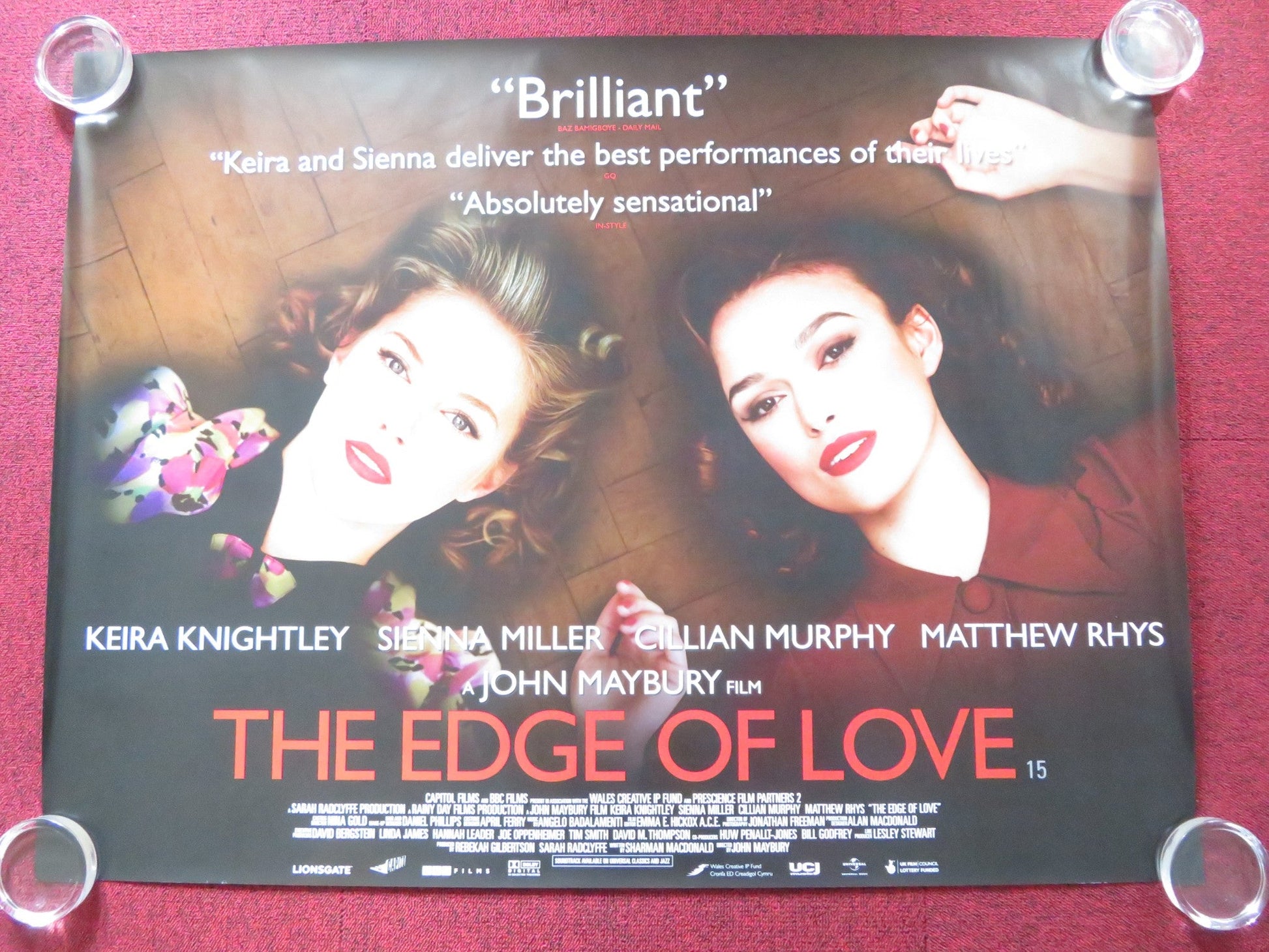 THE EDGE OF LOVE UK QUAD (30"x 40") ROLLED POSTER KEIRA KNIGHTLEY C. MURPHY 2008 Rendezvous Cinema Movie posters