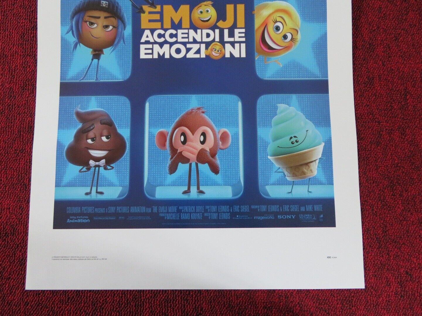THE EMOJI MOVIE ITALIAN LOCANDINA (27.5"x13") POSTER T.J MILLER J CORDEN 2017 Movie posters