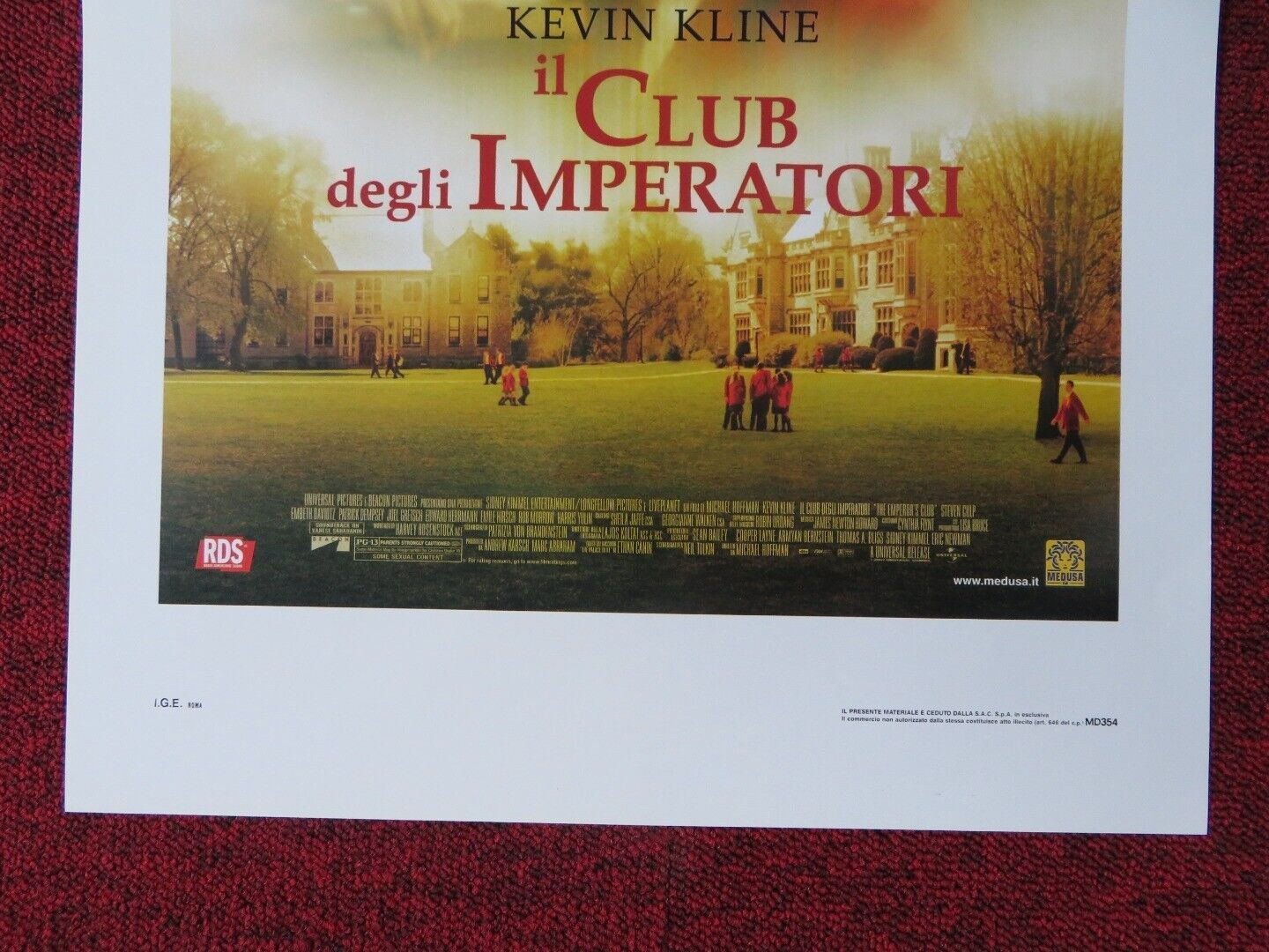 THE EMPEROR'S CLUB ITALIAN LOCANDINA (27.5"x13") POSTER KEVIN KLINE 2002 - Rendezvous Cinema