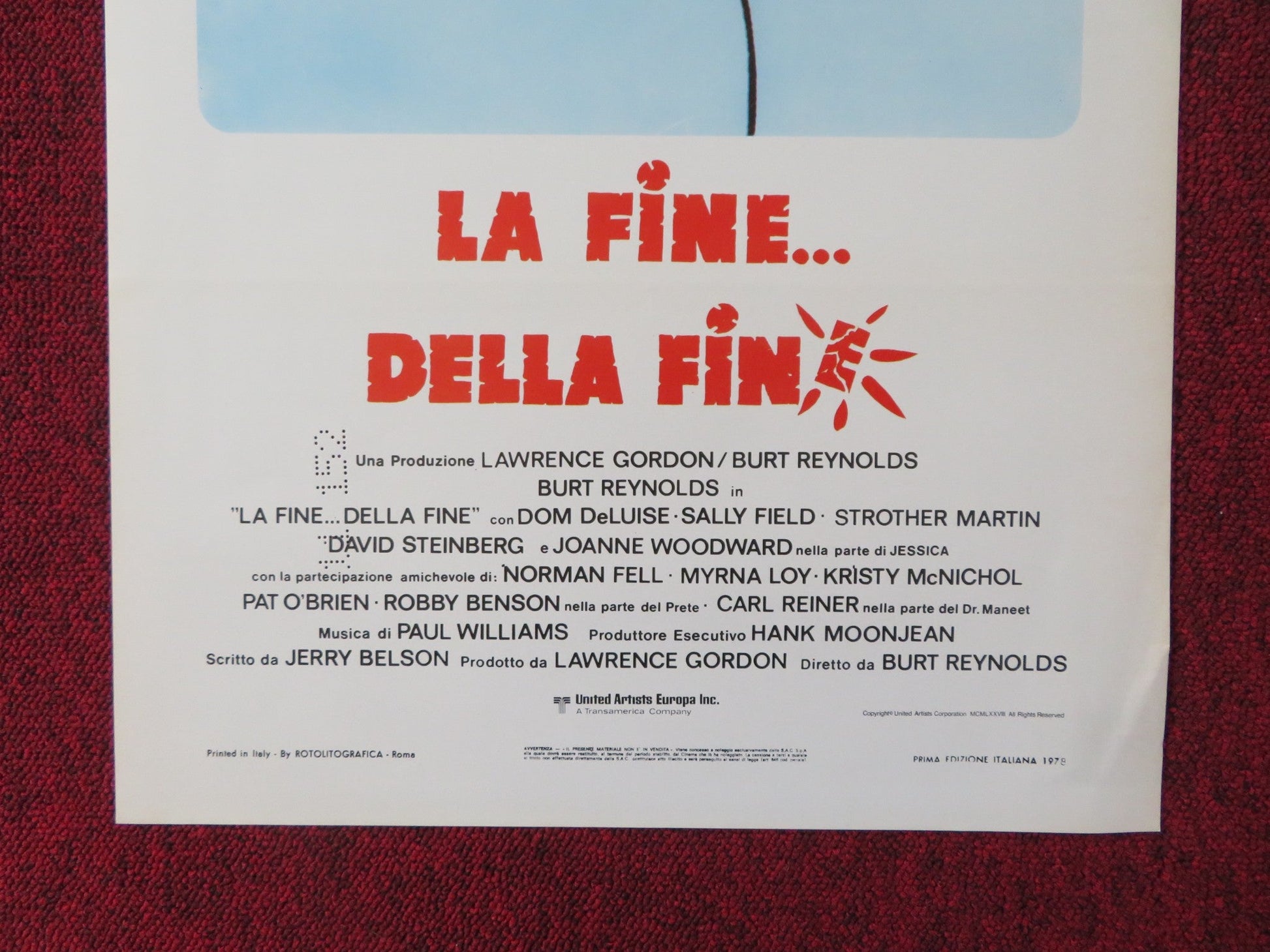 THE END ITALIAN LOCANDINA POSTER BURT REYNOLDS DOM DELUISE 1978 Rendezvous Cinema Movie posters