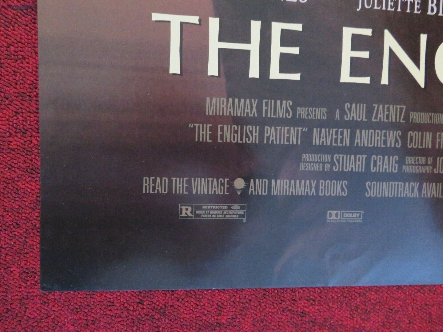 THE ENGLISH PATIENT FOLDED US ONE SHEET POSTER RALPH FIENNES 1996 Movie posters