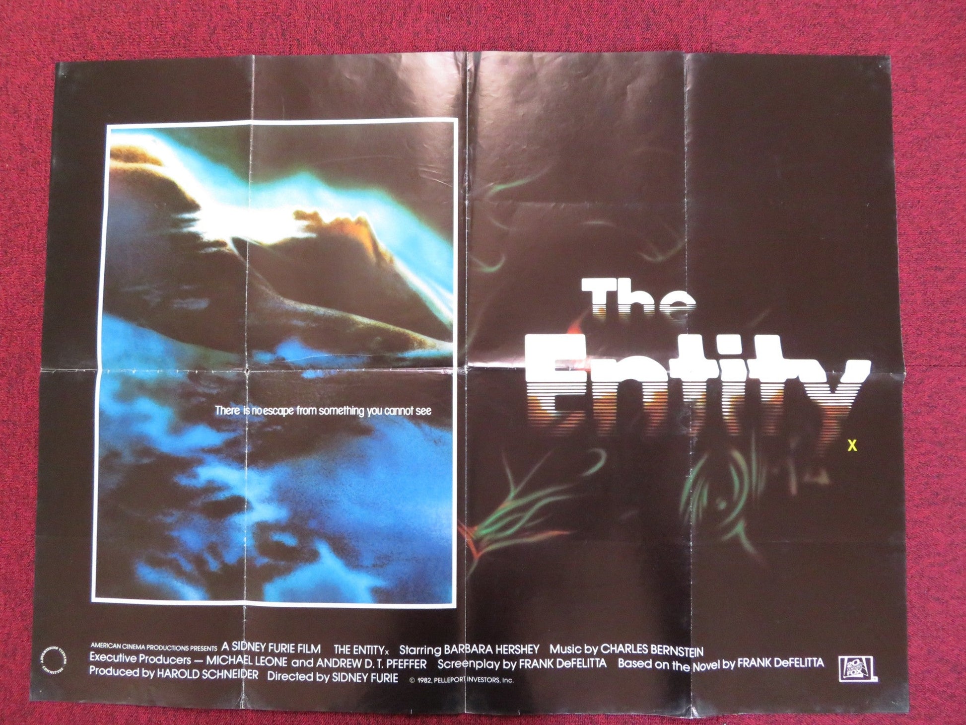 THE ENTITY UK QUAD POSTER FOLDED BARBARA HERSHEY RON SILVER 1982 Rendezvous Cinema Movie posters