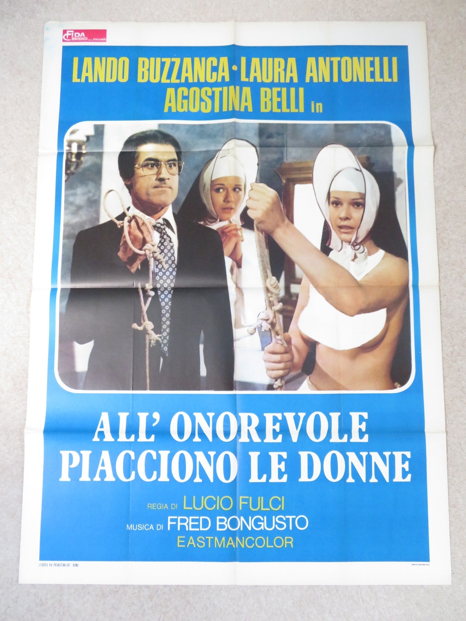 THE EROTICIST ITALIAN 2 FOGLIO POSTER LANDO BUZZANCA LAURA ANTONELLI 1972 Rendezvous Cinema Movie posters