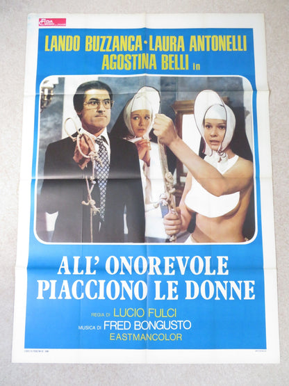 THE EROTICIST ITALIAN 2 FOGLIO POSTER LANDO BUZZANCA LAURA ANTONELLI 1972 Rendezvous Cinema Movie posters