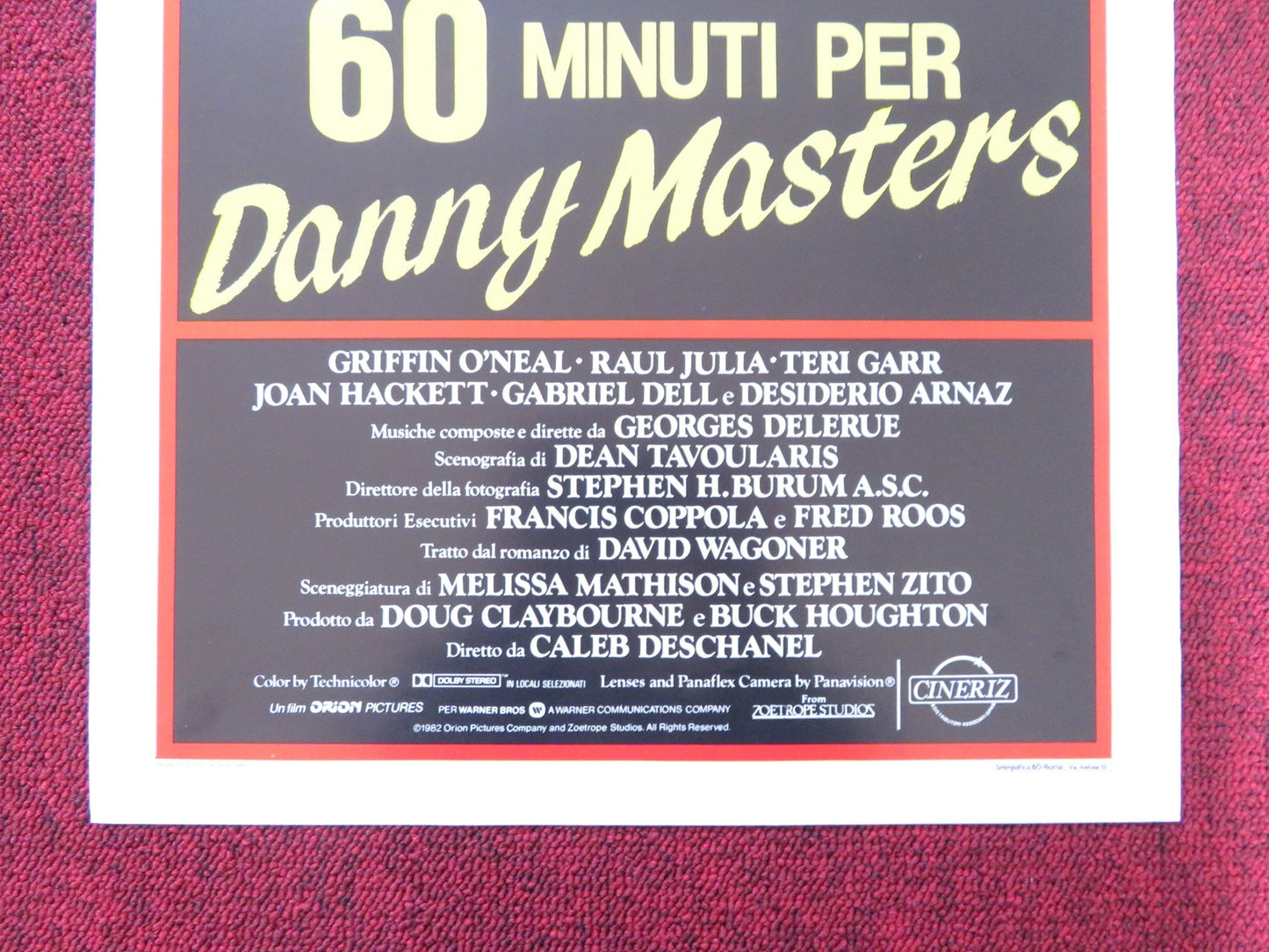 THE ESCAPE ARTIST ITALIAN LOCANDINA POSTER GRIFFIN O'NEAL RAUL JULIA 1984 Rendezvous Cinema Movie posters