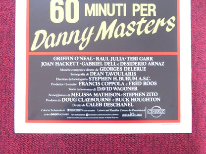 THE ESCAPE ARTIST ITALIAN LOCANDINA POSTER GRIFFIN O'NEAL RAUL JULIA 1984 Rendezvous Cinema Movie posters