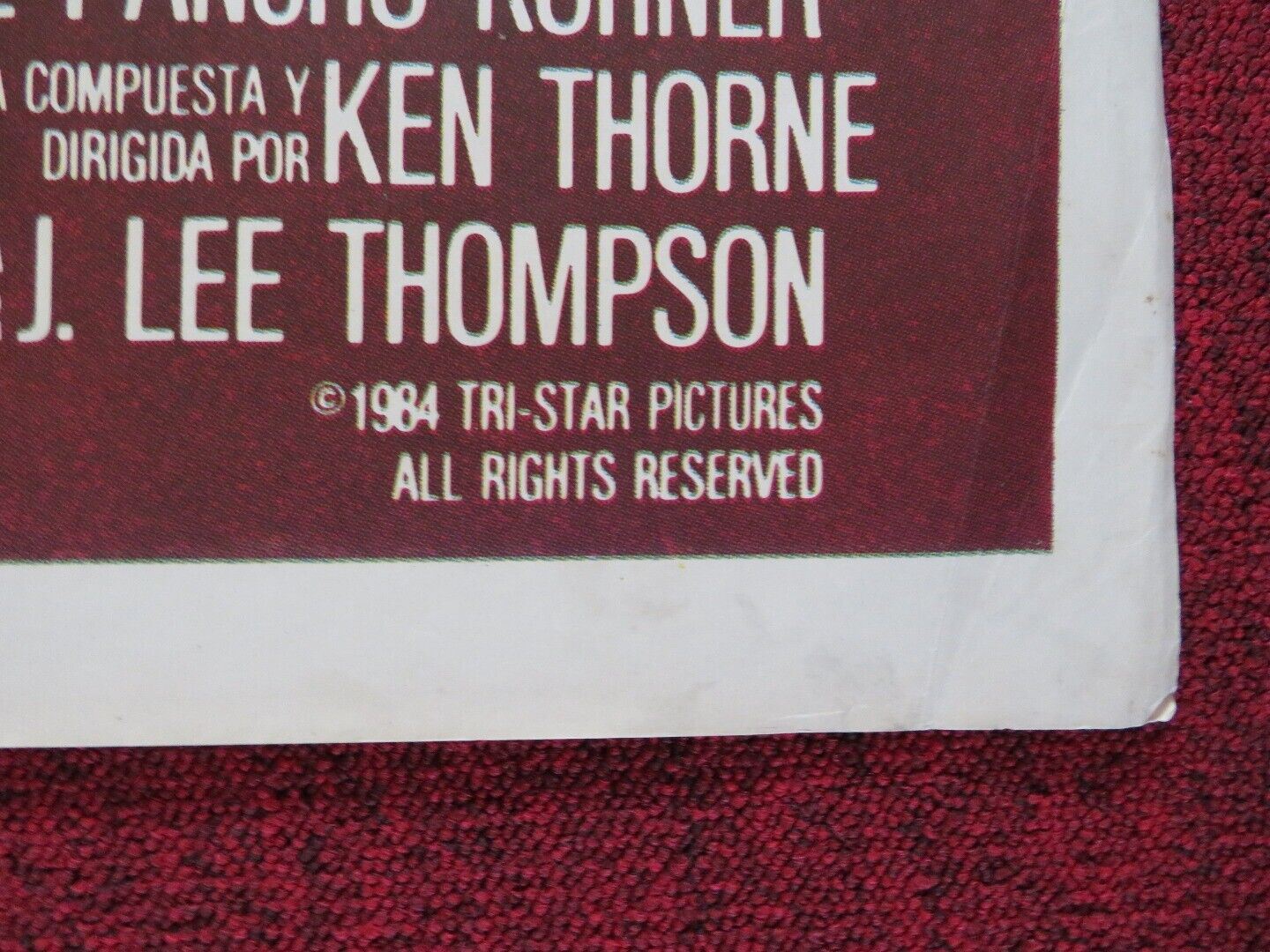 THE EVIL THAT MEN DO FOLDED ARGENTINA ONE SHEET POSTER CHARLES BRONSON 1984 Movie posters