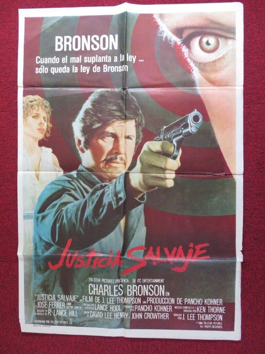 THE EVIL THAT MEN DO FOLDED ARGENTINA ONE SHEET POSTER CHARLES BRONSON 1984 Movie posters