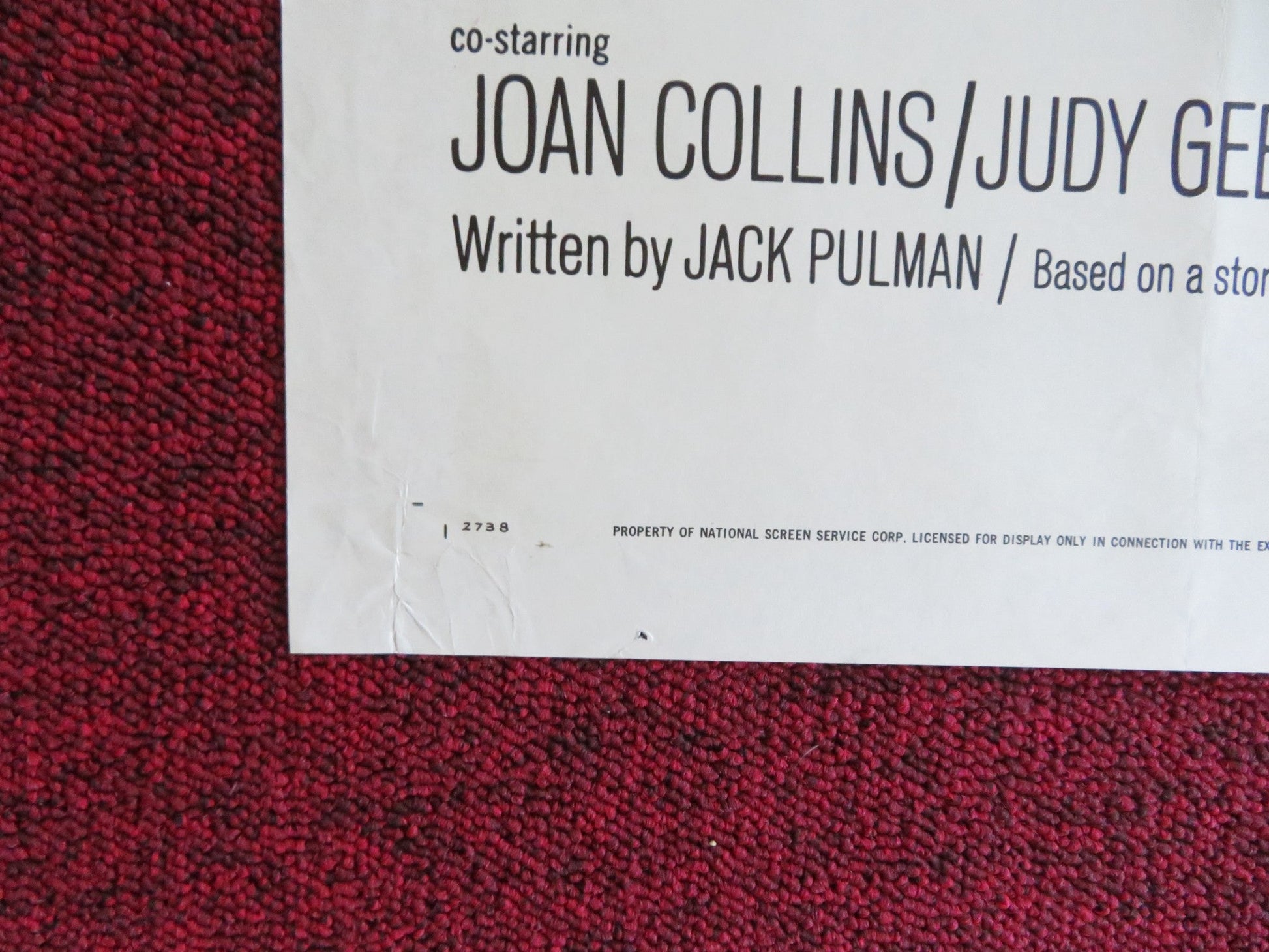 THE EXECUTIONER FOLDED US ONE SHEET POSTER GEORGE PEPPARD JOAN COLLINS 1970 Rendezvous Cinema Movie posters