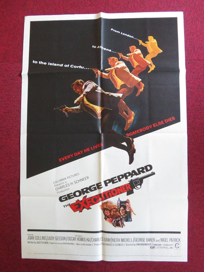 THE EXECUTIONER FOLDED US ONE SHEET POSTER GEORGE PEPPARD JOAN COLLINS 1970 Rendezvous Cinema Movie posters