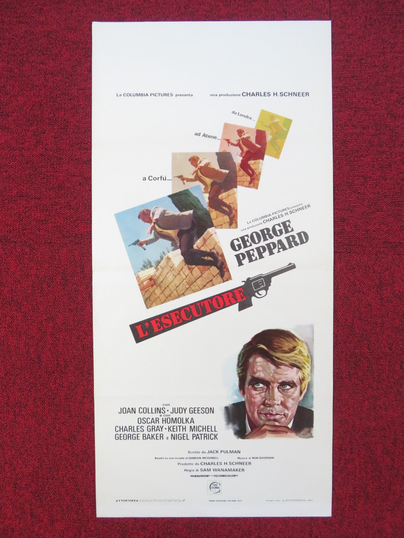 THE EXECUTIONER ITALIAN LOCANDINA POSTER GEORGE PEPPARD JOAN COLLINS 1970 Rendezvous Cinema Movie posters