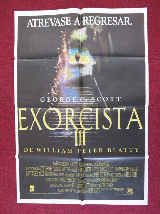 THE EXORCIST III FOLDED ARGENTINA ONE SHEET POSTER GEORGE C.SCOTT ED FLANDERS - Rendezvous Cinema