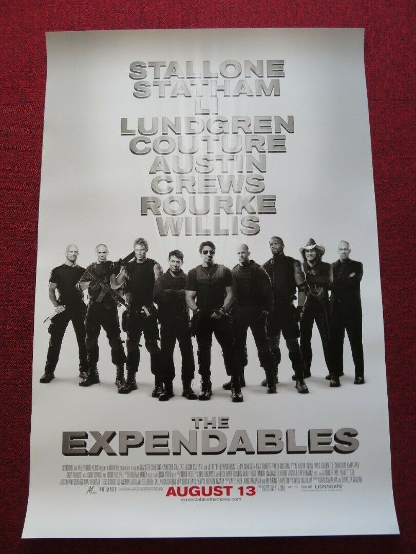 THE EXPENDABLES US ONE SHEET ROLLED POSTER STALLONE STATHAM LI WILLIS 2010 Movie posters