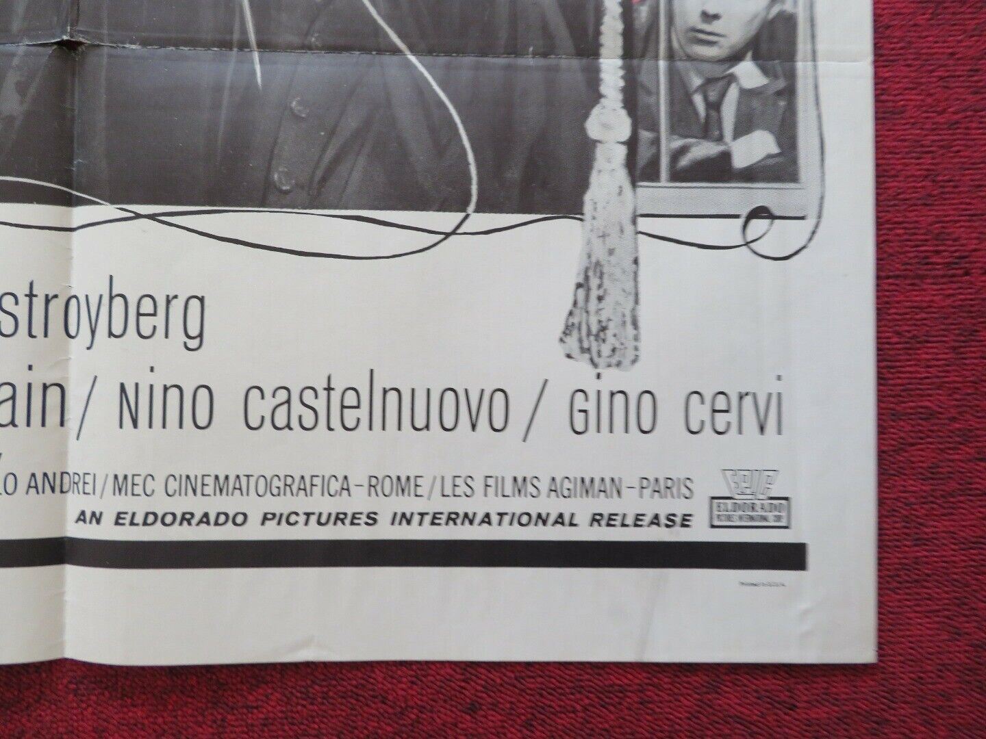 THE EYE OF THE NEEDLE FOLDED US ONE SHEET POSTER VITTORIO GASSMAN 1963 - Rendezvous Cinema
