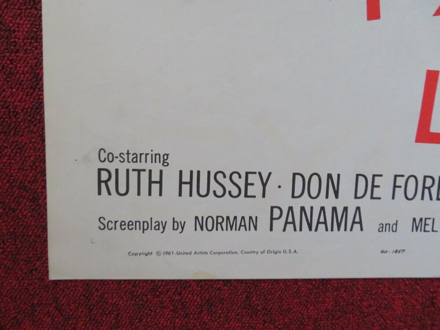 THE FACTS OF LIFE FOLDED US ONE SHEET POSTER BOB HOPE LUCILLE BALL 1961 Movie posters