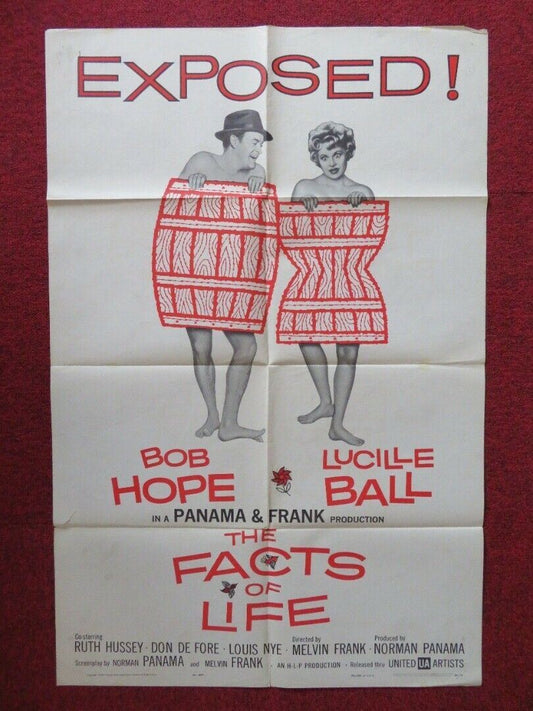 THE FACTS OF LIFE FOLDED US ONE SHEET POSTER BOB HOPE LUCILLE BALL 1961 Movie posters