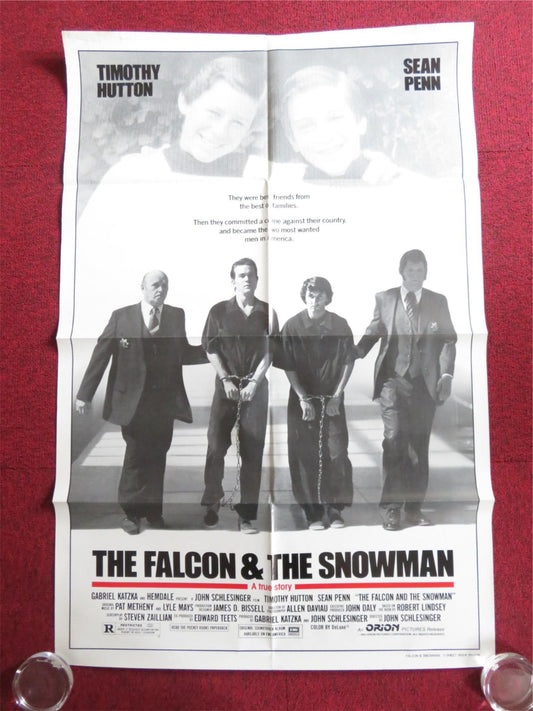 THE FALCON AND THE SNOWMAN FOLDED US ONE SHEET POSTER SEAN PENN T. HUTTON 1984 Rendezvous Cinema Movie posters