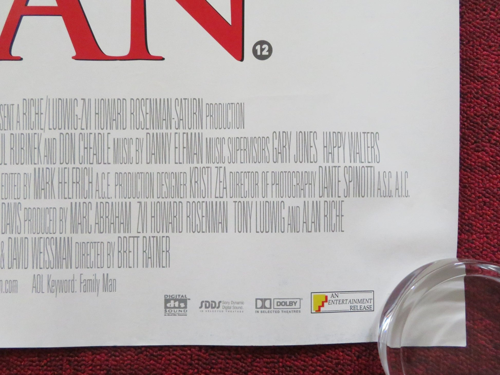 THE FAMILY MAN UK QUAD (30"x 40") ROLLED POSTER NICOLAS CAGE TEA LEONI 2000 Rendezvous Cinema Movie posters