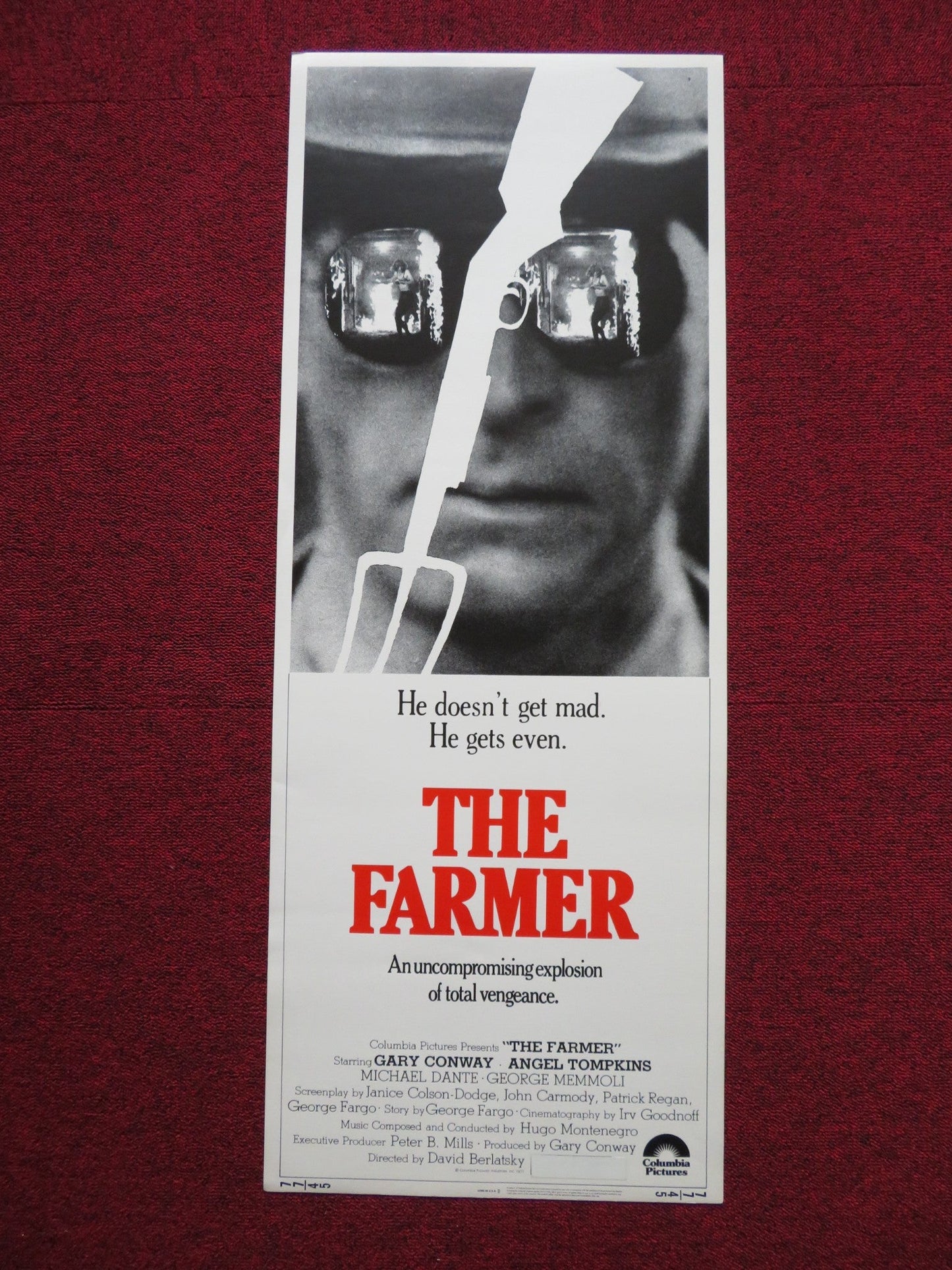 THE FARMER US INSERT (14"x 36") POSTER GARY CONWAY ANGEL TOMPKINS 1977 Rendezvous Cinema Movie posters
