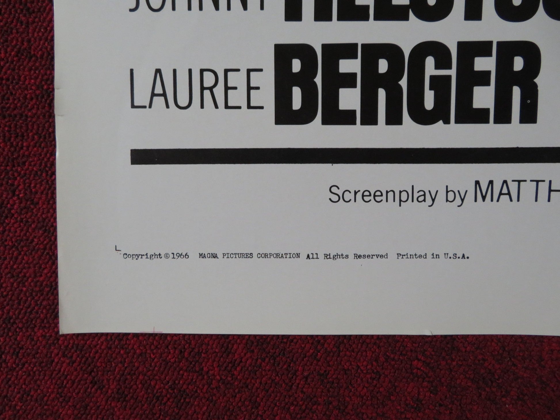 THE FAT SPY FOLDED US ONE SHEET POSTER JORDAN CHRISTOPHER JOHNNY TILLOTSON 1966 Rendezvous Cinema Movie posters