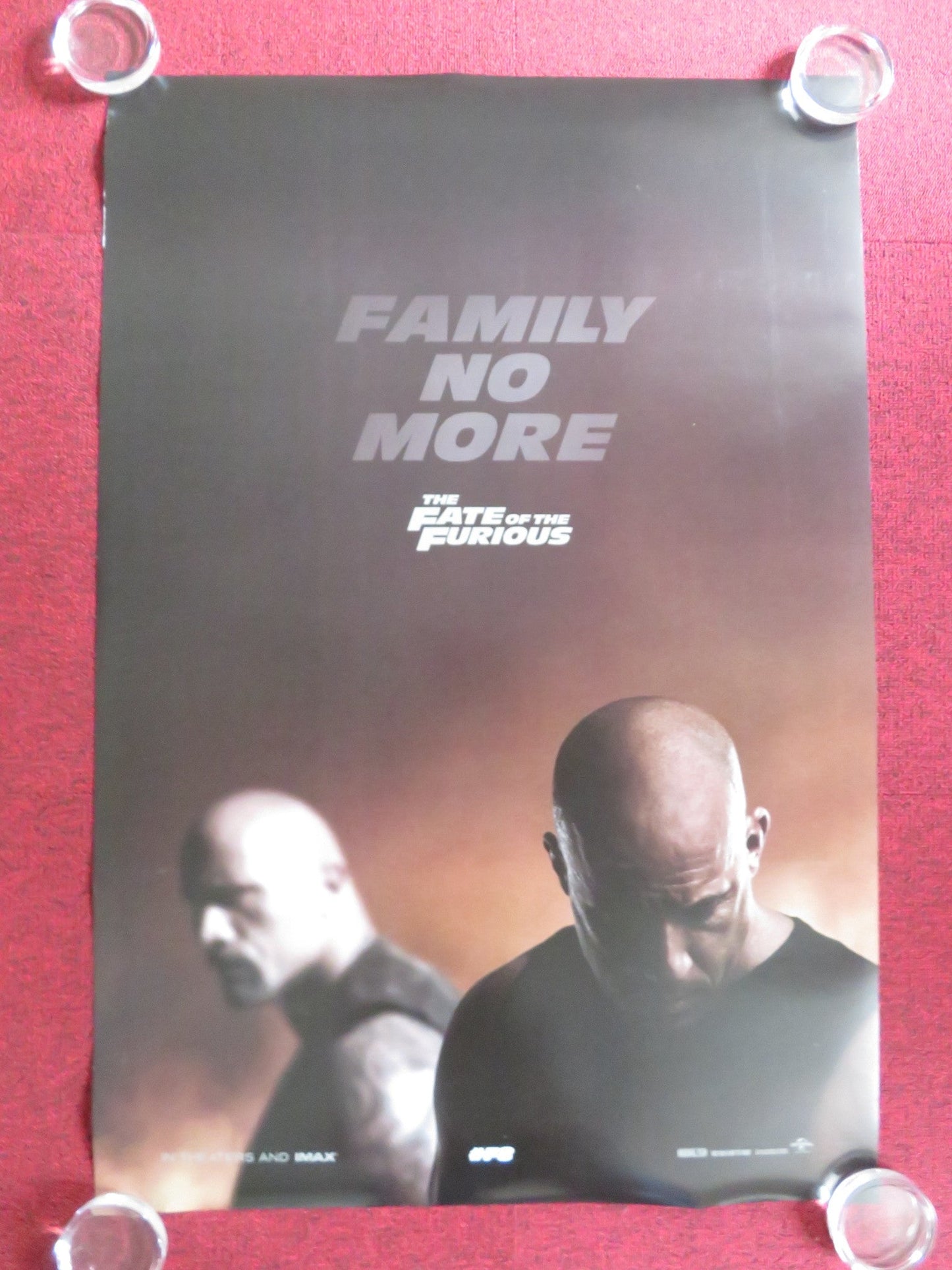 THE FATE OF THE FURIOUS F8 US ONE SHEET ROLLED POSTER VIN DIESEL J. STATHAM 2017 Rendezvous Cinema Movie posters