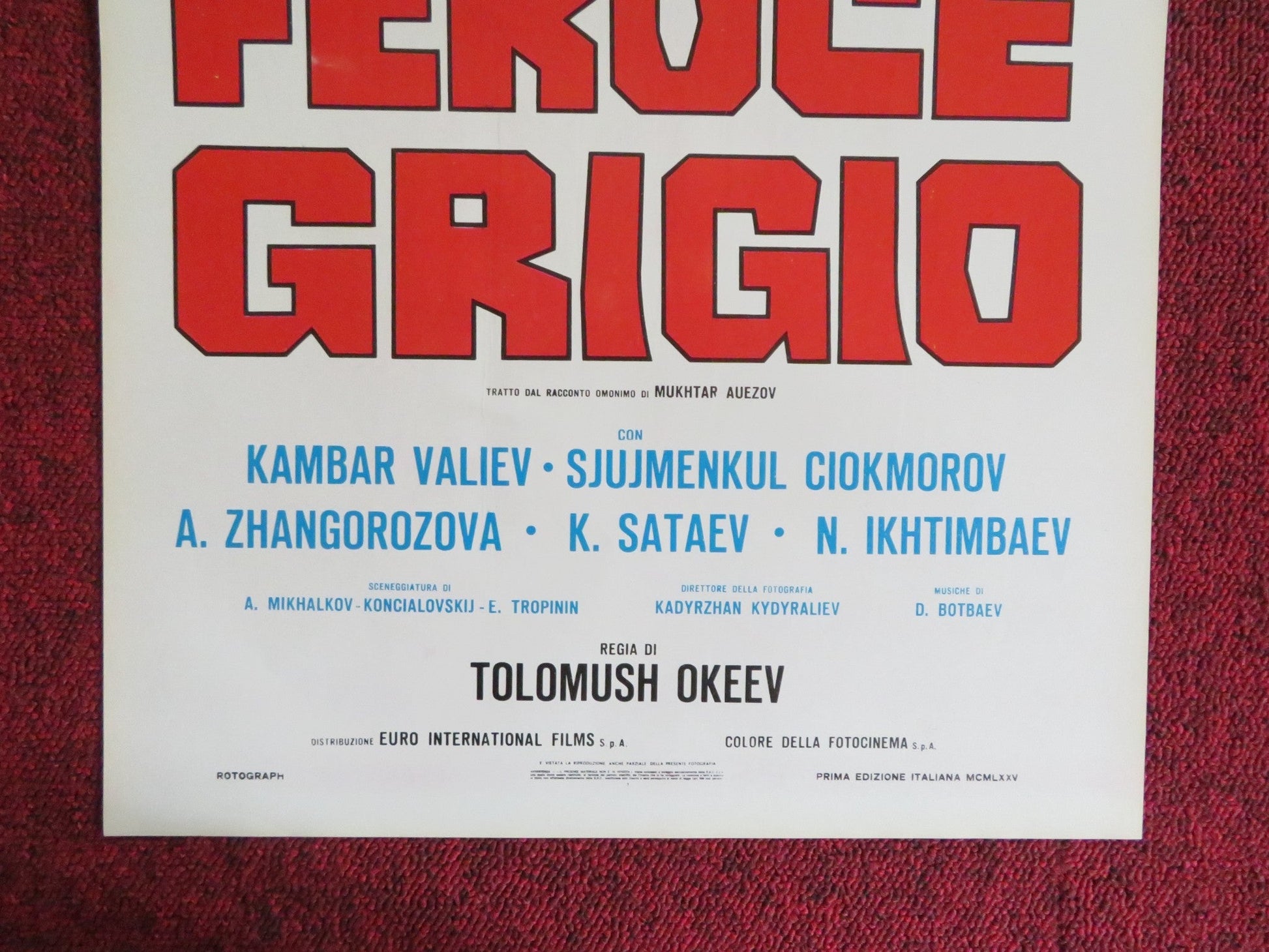THE FIERCE ONE ITALIAN LOCANDINA POSTER KAMBAR VALIEV SUYMENKUL CHOKMOROV 1975 Rendezvous Cinema Movie posters