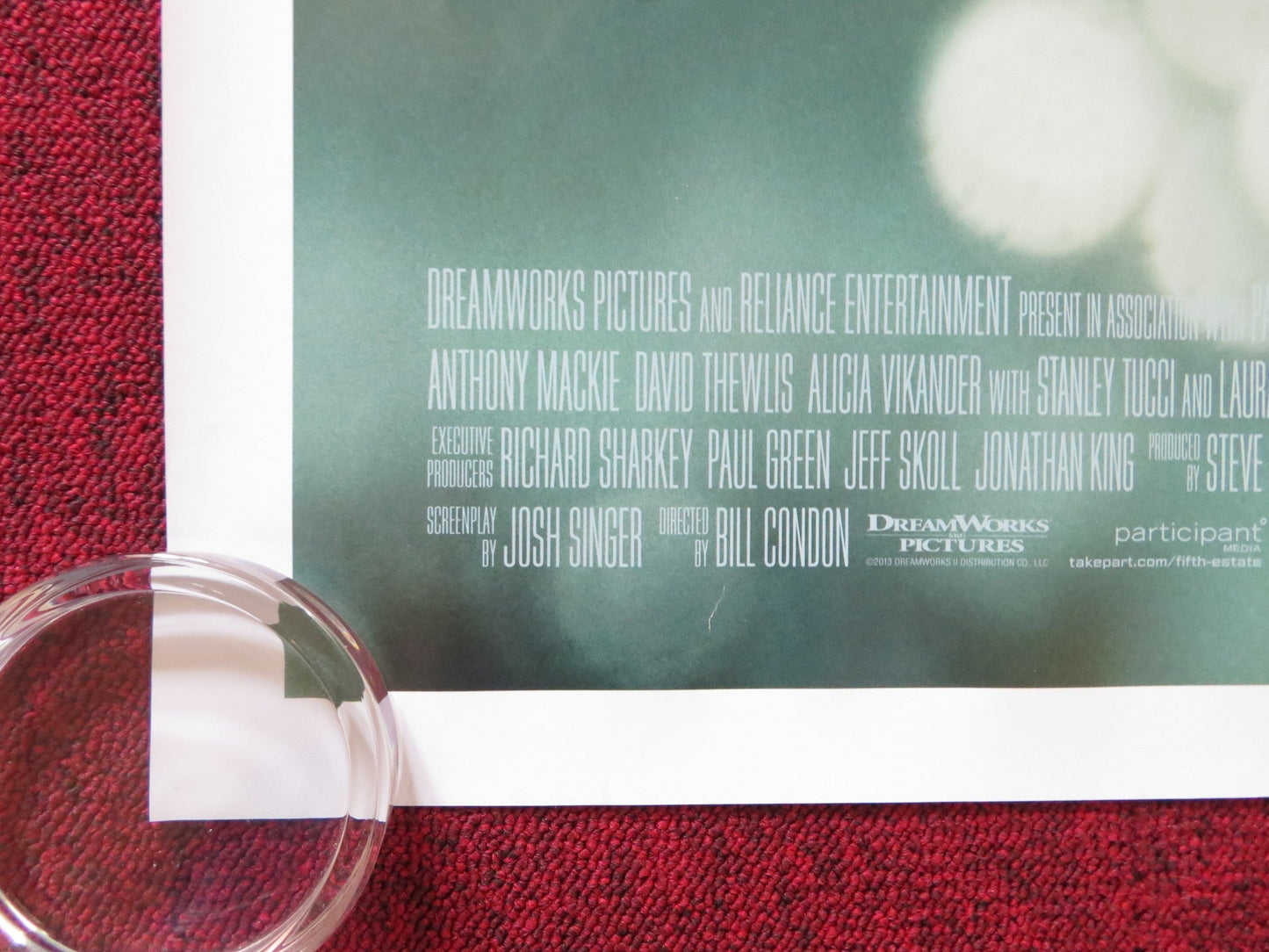 THE FIFTH ESTATE UK QUAD (30"x 40") ROLLED POSTER BENEDICT CUMBERBATCH 2013 Rendezvous Cinema Movie posters