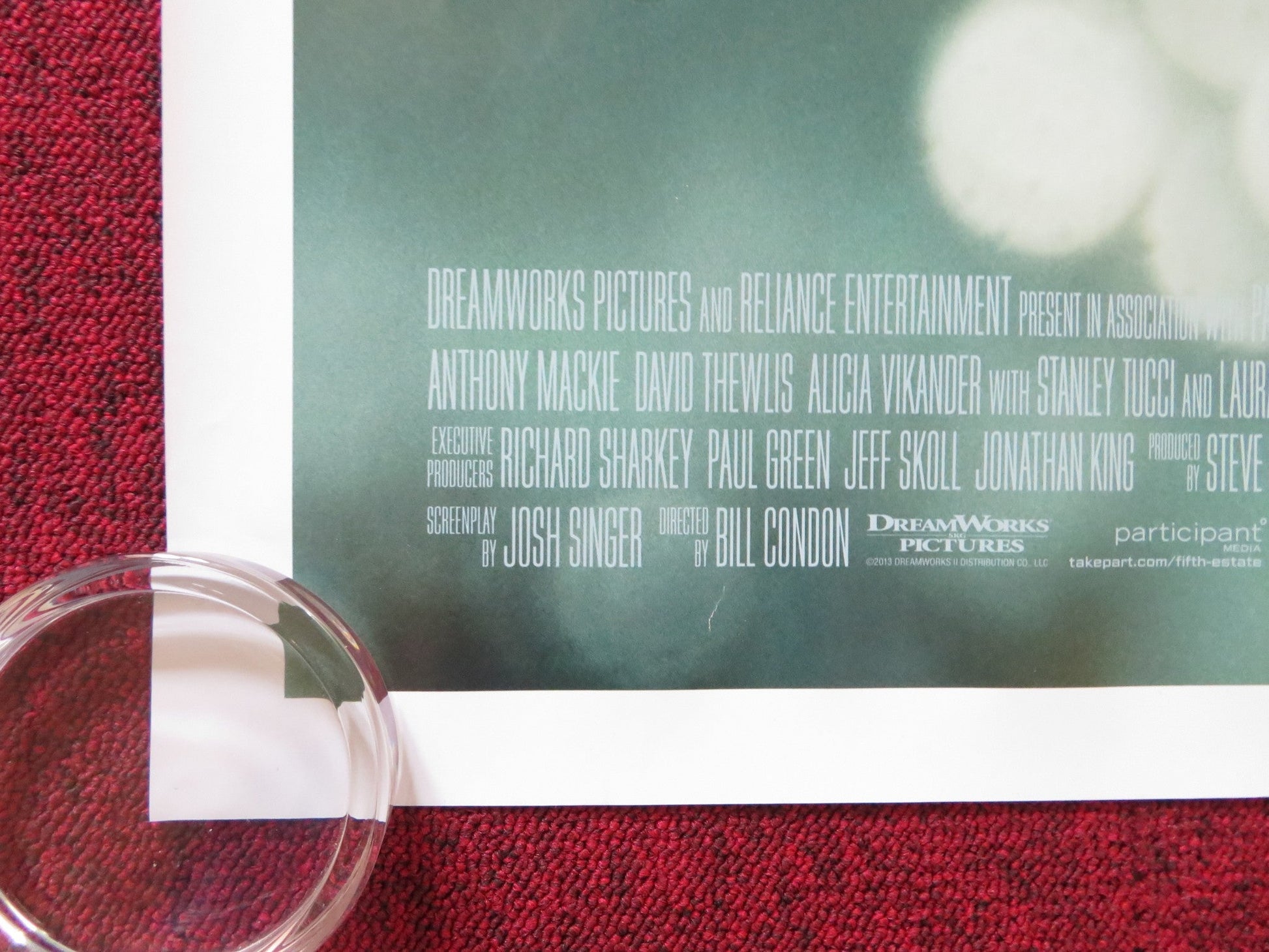 THE FIFTH ESTATE UK QUAD (30"x 40") ROLLED POSTER BENEDICT CUMBERBATCH 2013 Rendezvous Cinema Movie posters