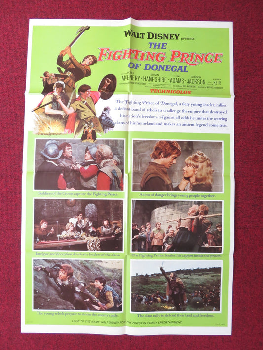 THE FIGHTING PRINCE OF DONEGAL - STYLE B FOLDED US ONE SHEET POSTER DISNEY 1966 Rendezvous Cinema Movie posters