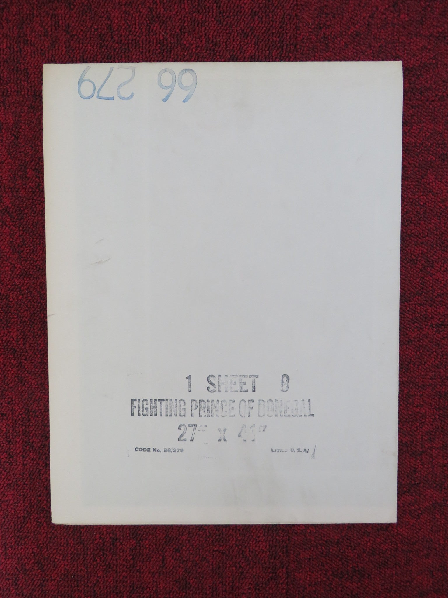 THE FIGHTING PRINCE OF DONEGAL - STYLE B FOLDED US ONE SHEET POSTER DISNEY 1966 Rendezvous Cinema Movie posters