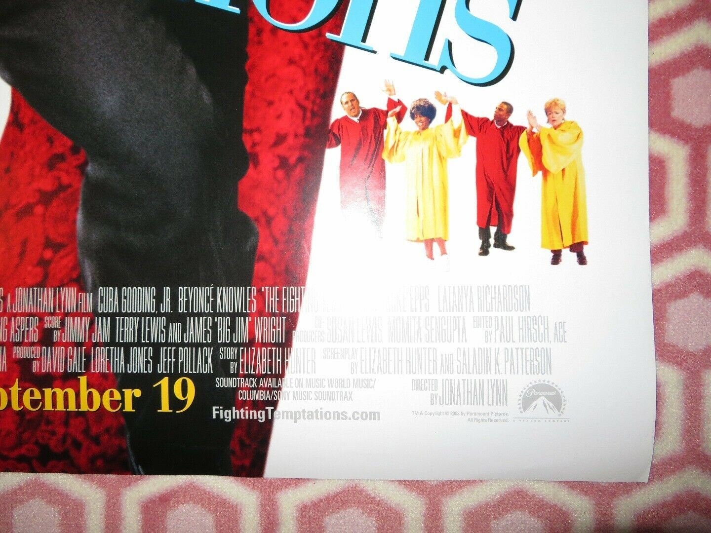 THE FIGHTING TEMPTATION US ROLLED POSTER BEYONCE CUBA GOODING JR. MTV 2003 Movie posters