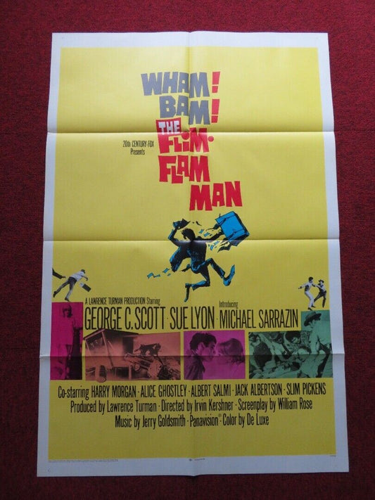 THE FILM FLAM MAN FOLDED US ONE SHEET POSTER GEORGE C.SCOTT SUE LYON 1967 Movie posters