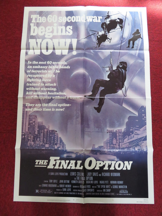 THE FINAL OPTION FOLDED US ONE SHEET POSTER LEWIS COLLINS JUDY DAVIS 1982 Rendezvous Cinema Movie posters