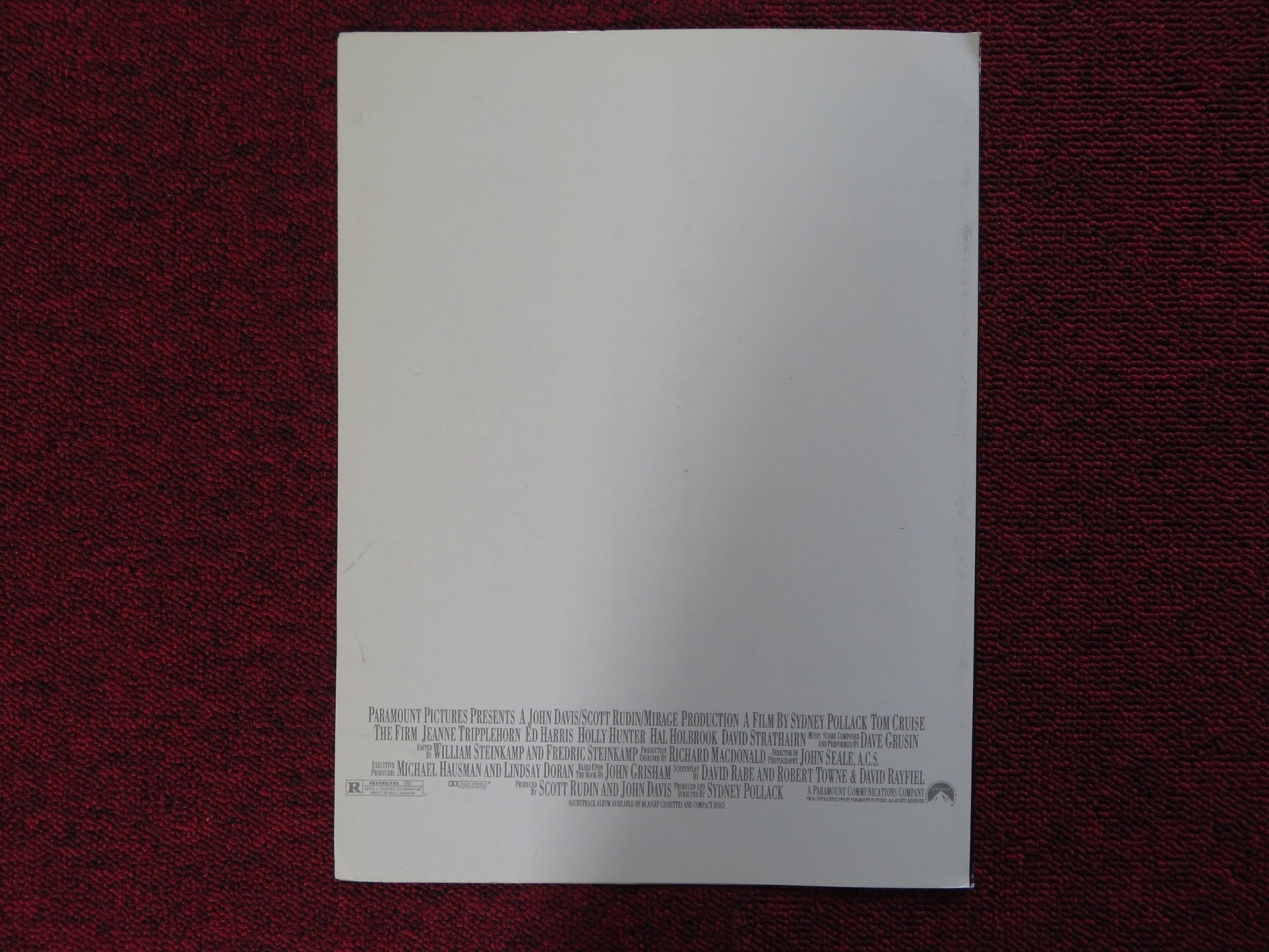 THE FIRM US SCREENING PROGRAM TOM CRUISE 1993 Rendezvous Cinema Movie posters