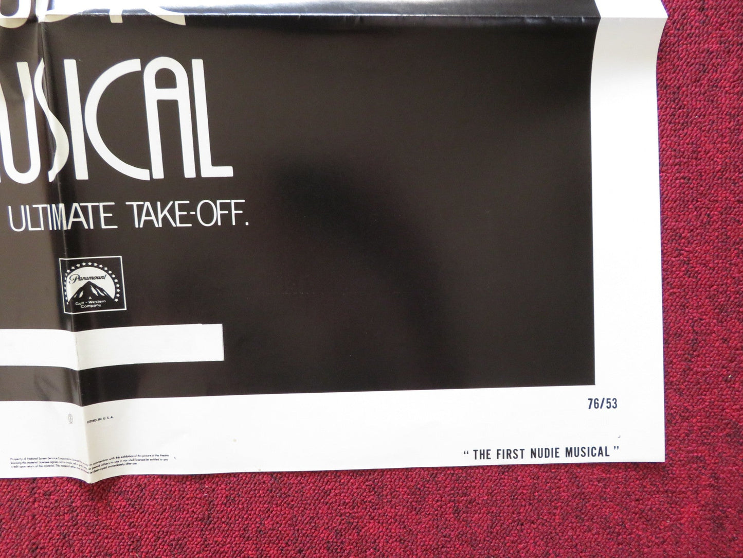 THE FIRST NUDIE MUSICAL FOLDED US ONE SHEET POSTER STEPHEN NATHAN 1975 Rendezvous Cinema Movie posters