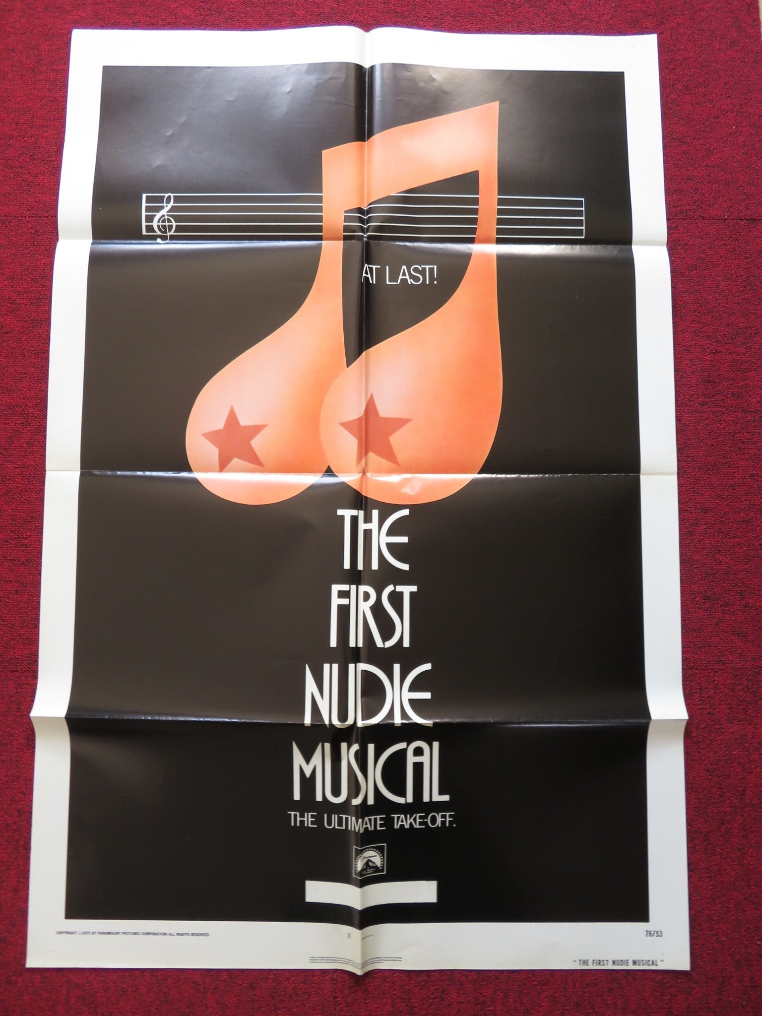 THE FIRST NUDIE MUSICAL FOLDED US ONE SHEET POSTER STEPHEN NATHAN 1975 Rendezvous Cinema Movie posters