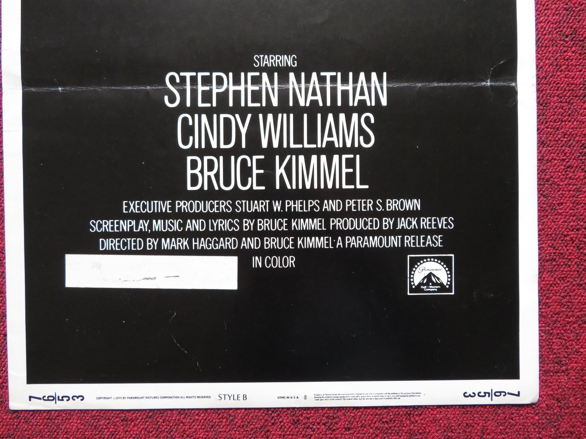 THE FIRST NUDIE MUSICAL - STYLE B US INSERT (14"x 36") POSTER S NATHAN 1976 Rendezvous Cinema Movie posters