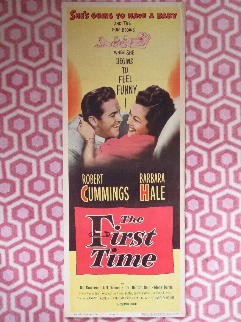 THE FIRST TIME US INSERT (14"x 36") POSTER ROBERT CUMMINGS BARBARA HALE 1952 Movie posters