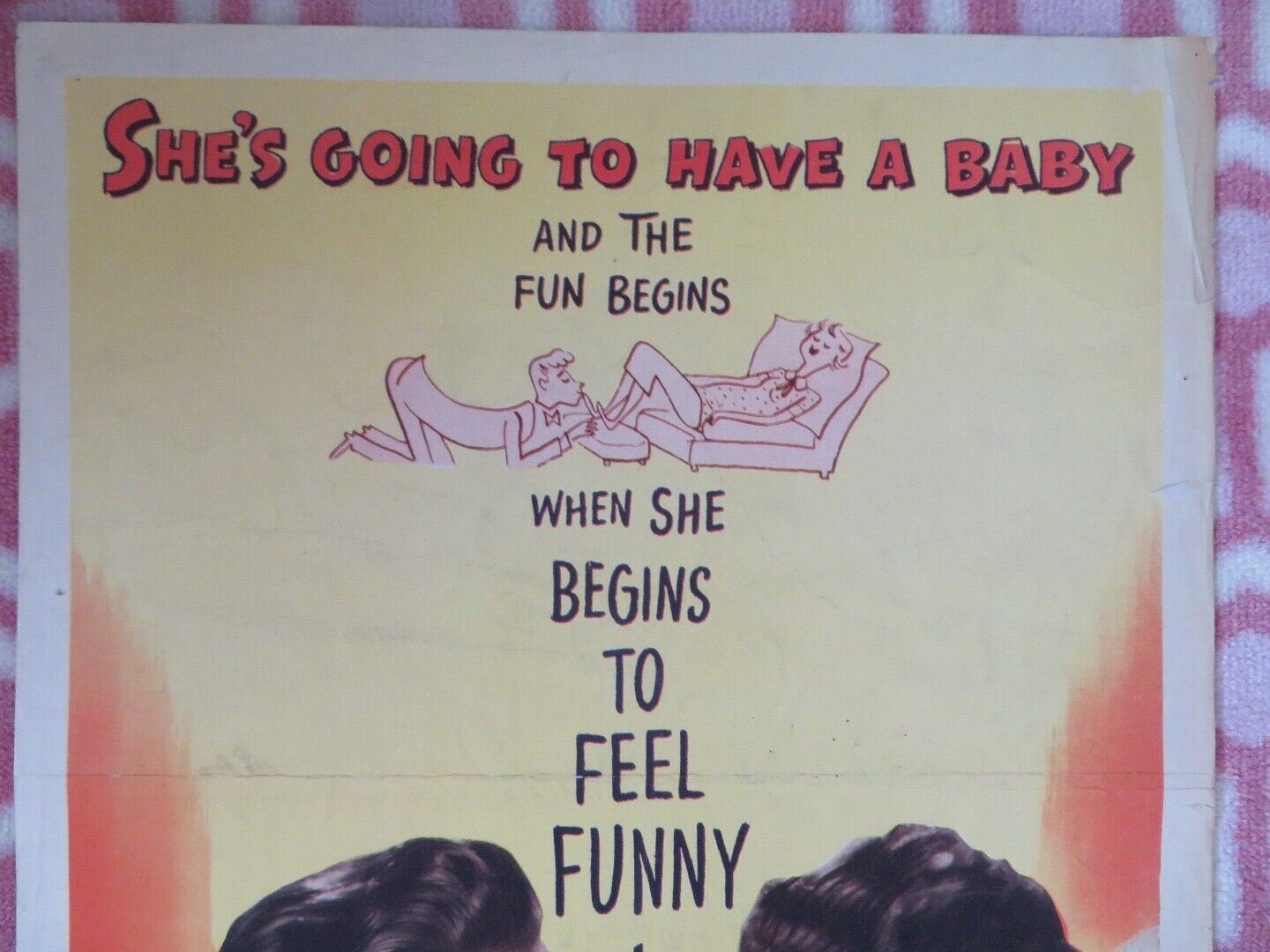 THE FIRST TIME US INSERT (14"x 36") POSTER ROBERT CUMMINGS BARBARA HALE 1952 Movie posters