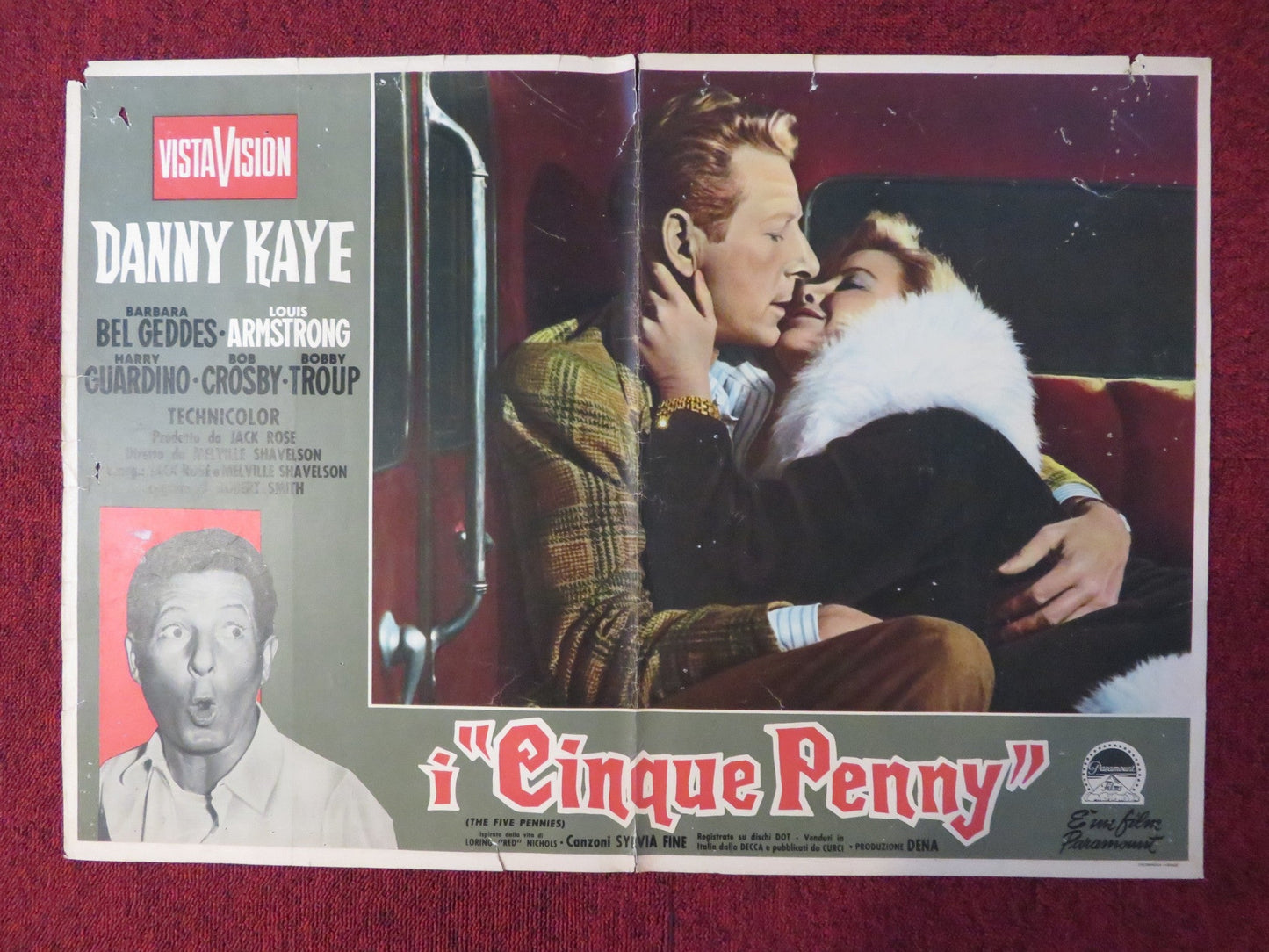 THE FIVE PENNIES ITALIAN FOTOBUSTA POSTER DANNY KAYE BARBARA BEL GEDDES 1959 Rendezvous Cinema Movie posters