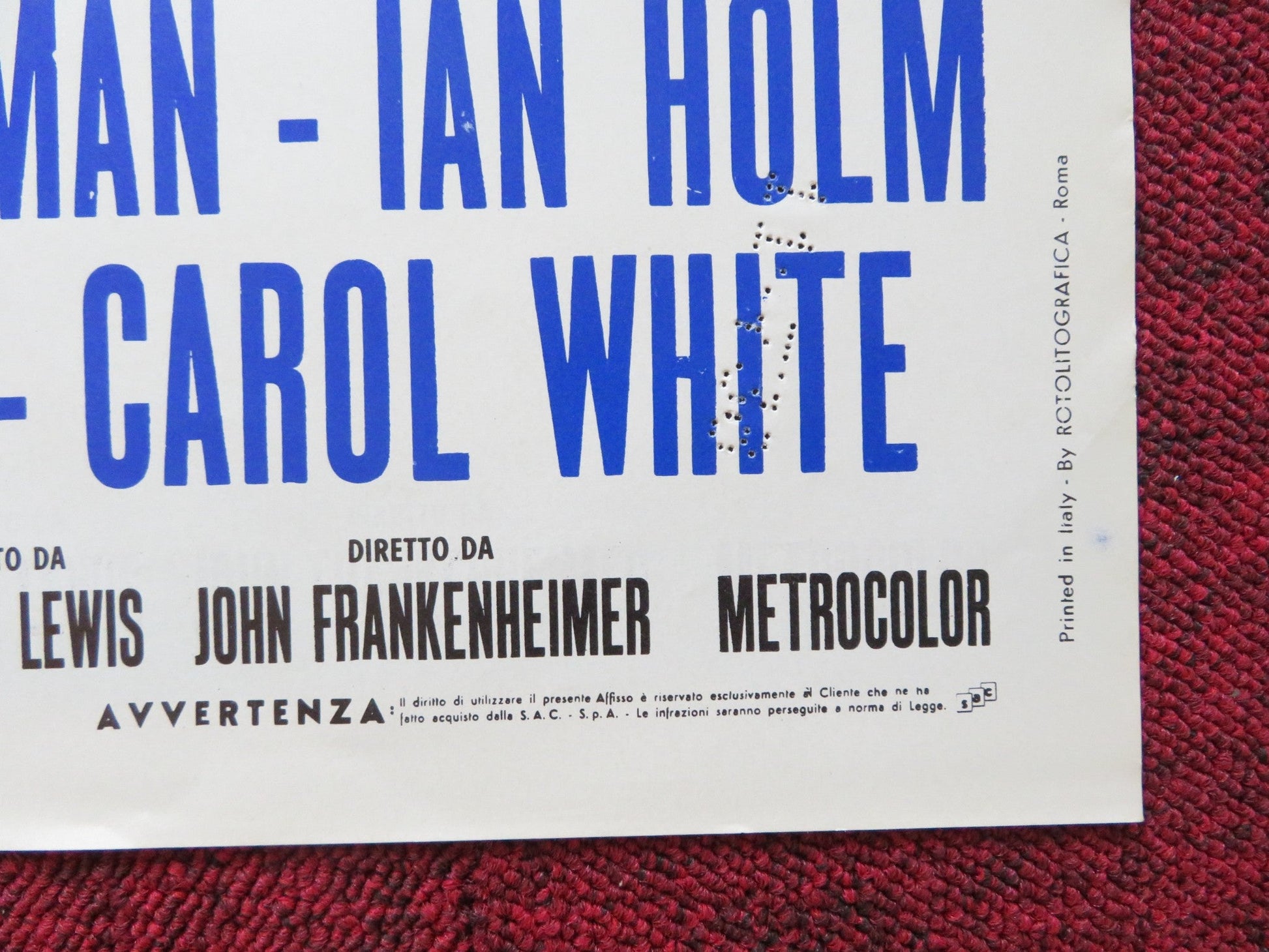 THE FIXER ITALIAN LOCANDINA POSTER ALAN BATES DIRK BOGARDE 1969 Rendezvous Cinema Movie posters