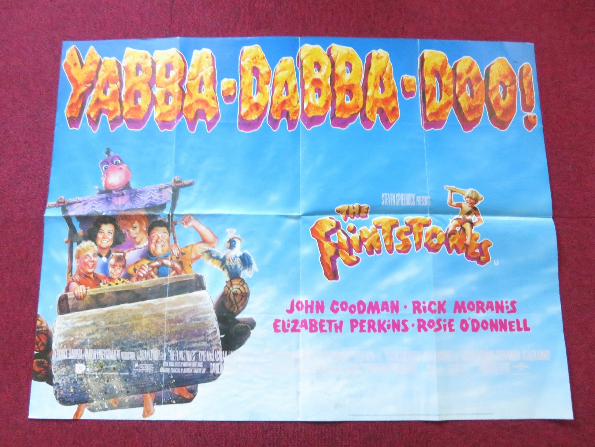 THE FLINTSTONES - A QUAD POSTER FOLDED JOHN GOODMAN RICK MORANIS 1994 Rendezvous Cinema Movie posters