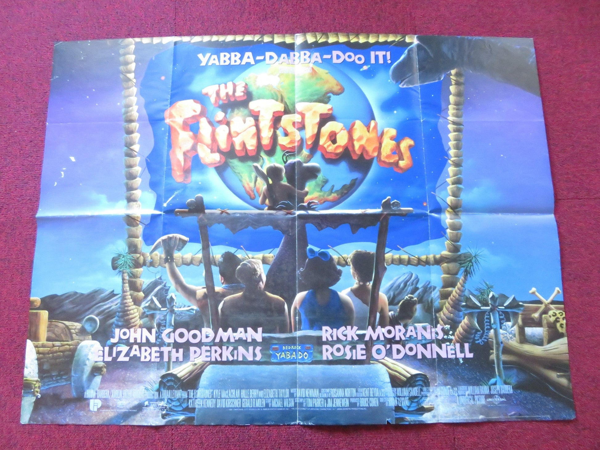 THE FLINTSTONES - B UK QUAD POSTER FOLDED JOHN GOODMAN RICK MORANIS 1994 Rendezvous Cinema Movie posters