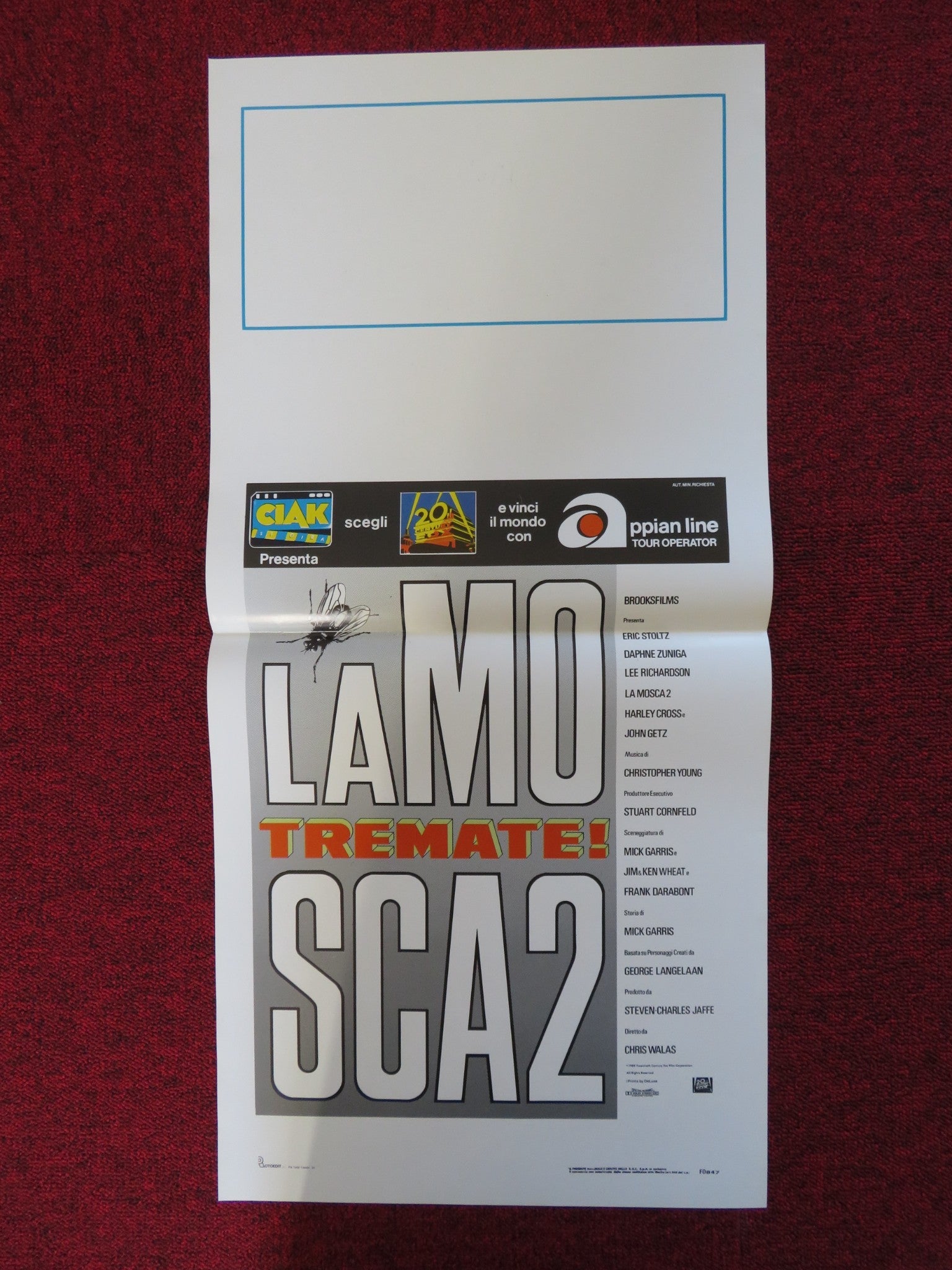 THE FLY II ITALIAN LOCANDINA POSTER ERIC STOLTZ DAPHNE ZUNIGA 1989 Rendezvous Cinema Movie posters