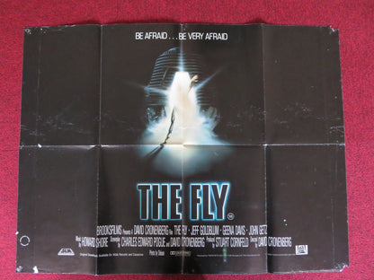 THE FLY UK QUAD POSTER FOLDED JEFF GOLDBLUM GEENA DAVIS DAVID CRONENBERG 1986 Rendezvous Cinema Movie posters